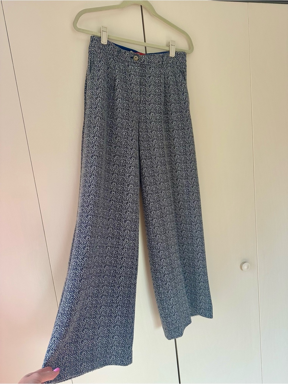 Cartonnier (Anthropologie) Wide Leg Navy Patterned Women’s Pants